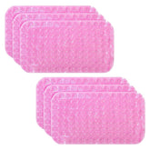 Kuber Industries Bath Mat | PVC Bathroom Mat | Shower Bath Mat | Floor Tub Mat | Foot Massager Mat | Anti-Skid Shower Bathroom Mat | B-01C |Pack of 6| Pink